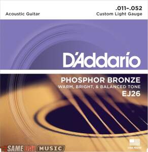 D’Addario EJ26 Phosphor Bronze Acoustic Guitar Strings (Custom Light, 11-52) Picture