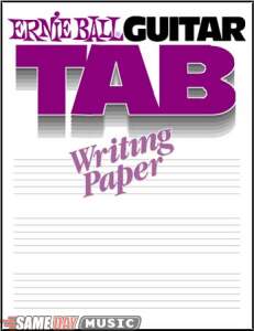 Ernie Ball Guitar Tab Writing Paper