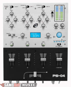 Gemini PS04 3-Channel 10 in. DJ Mixer with DSP Effects