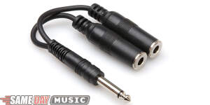 Hosa Y Cable - 6 inch (Mono 1/4 inch Phone Male to 2 Mono 1/4 inch Phone Female) (Model YPP111) Picture