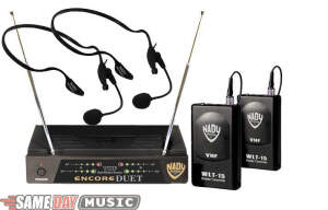 Headset Microphones - Nady Encore Duet Dual Headset Wireless System (Frequency 185.150/209.150) - Headset Microphones