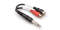 Hosa Y Cable - 6 inch (Stereo 1/4 inch Phone Male to 2 RCA Female) (Model YPR102)